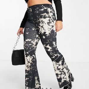 Acid Wash Flare Pants Plus Size